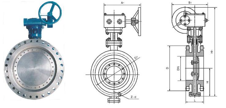 硬密封蝶閥的平面設計圖