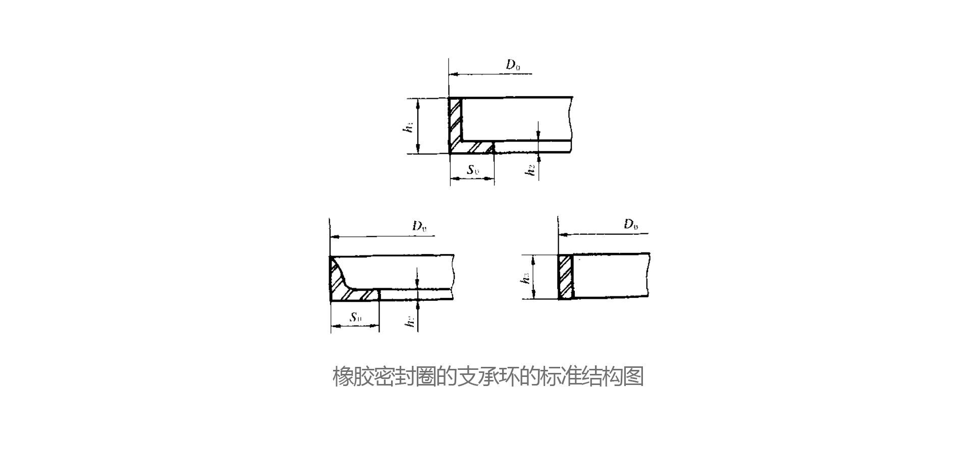 橡膠密封圈的支承環的標準結構圖
