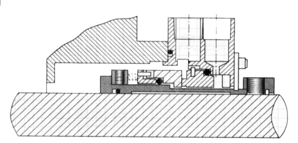 圖1 為偽裝式機械密封結構截面平面設計圖