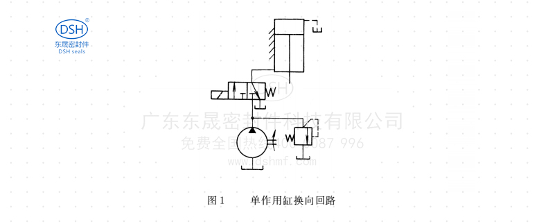 單作用缸換向回路結構圖