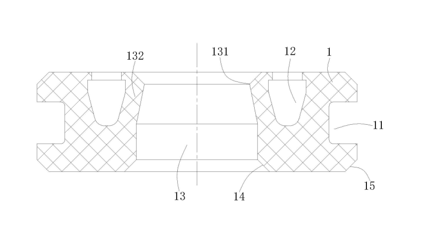 一種耐壓油封件圖4是本實(shí)用新型的油封本體的剖視圖 一種耐壓油封件圖4是本實(shí)用新型的油封本體的剖視圖